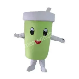 2024 Halloween Green Cup Costume della mascotte Personaggio dei cartoni animati Abiti Vestito per adulti Taglia Vestito Compleanno Natale Carnevale Vestito operato per uomo Donna