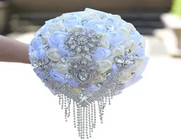 2019 Новый дизайн, розы ручной работы, свадебные букеты, поручни для подружек невесты, индивидуальный букет, ручной холдинг Bling Bling Crystal 8072314