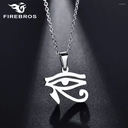 Pendant Necklaces FIREBROS Women Men Stainless Steel Evil Eyes Of Horus Necklace Egyptian Mythology Protection Amulet Jewelry Drop