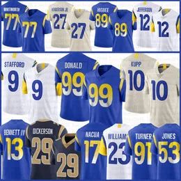 Matthew Stafford 17 Pka Nacua Cooper Kupp Custom Football Jersey Aaron Donald Kyren Williams Kobie Turner Tyler Higbee Tutu Atwell Byron Young Steve Avila