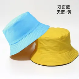 Reversible Fisherman Hat Mens Korean Style Simple and Casual All-Matching Basin Hat Womens Solid Color Light Board Sun Hat Couple Hat Tide