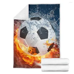 Decken Fußball Feuer Wasser Fleecedecke Hund bedruckt tragbar Erwachsene/Kinder Sherpa