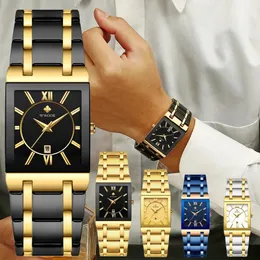 Wwoor moda erkek saatler en iyi marka lüks bilek izleme kuvars kare su geçirmez cenevre tasarım erkek saat relogio maskulino 240131