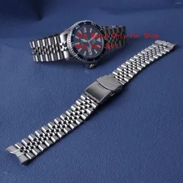 Watch Bands Luxury Style 316L Stainless Steel Silver Jubilee Band Strap Bracelets Solid Curved End For 22mm ORIENT RA-AA0002L