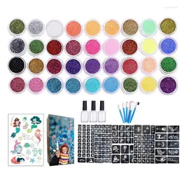 أدوات الوشم الأحبار المؤقتة Kids Kids Tattoos Kit for Girls 36 Colors 5 قطع من