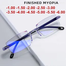 Sunglasses Reading Glasses 0 -1.0 To -4.0 Myopia Glasse Rimless Anti Blue Light Men Frameless Nearsighted Eyeglasses Unisex