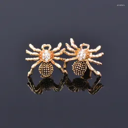 Studörhängen Leeker Vintage Gold Silver Color Spider Earring For Women White Cubic Zircon Fashion Jewelry Ankomst 071 XS6