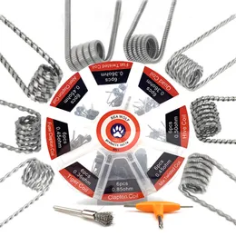 Seawolf 8-in-1 vorgefertigte Spule, Clapton Wicks Mini-Bürste und T-Schraubendreher