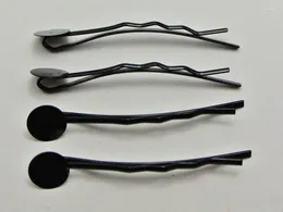 Hair Clips 100 Black Metal Curved Bobby Pin 42mm With Pad