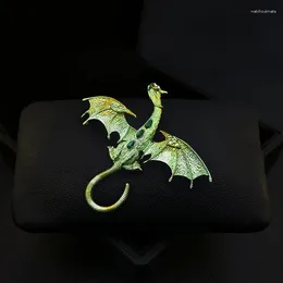 Brouches 1819 اللون الأنيق الرائع Dragon Dragon Brooch خمر الرجال القوى على خط العنق الراقي.