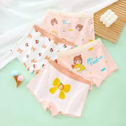 Damenhöschen, Baby-Unterwäsche aus weicher Baumwolle, kleine Mädchen, rosa Mädchen-Slips, Kleinkind-Cartoon-Unterwäsche, Kinder-Blumenhöschen (4 Stück)