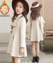 Girl039s casaco longo de lã jaqueta outono inverno 2021 nova versão coreana grande adolescente mais veludo grosso design de luxo alta qualidade 9165443