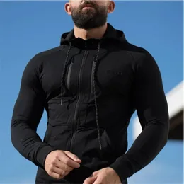 Men Brand Hoodies Gym Sport Running Training Fitness bodybuilding Sweatshirt Outdoor Sportswear Male Hooded Jacket 240202