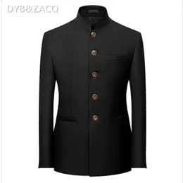 DYB ZACQ Herren Business Casual Mode Stehkragen Mao Anzug Jacke Schlank Große Größe Formelle Kleidung Männlich 5XL 6XL 4XL 240124