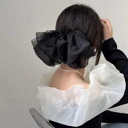 Acessórios de cabelo Grande fita chiffon arco clipes mulheres verão hairgrip coreano na moda senhoras hairpin