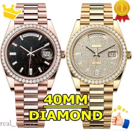 Designer męski zegarek z diamentami 40 mm automatyczny ruch Hinery Watches 904L ze stali nierdzewnej Lumoodporn Waterproof Sapphire Fashion Wristwatch ES
