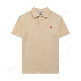 2024 Paris Moda Marka Polo Gömlek Tees Erkek Kadın Tasarımcı Lüks Amis T Shirt Sıradan Oyun Tshirt Aşk Yuvarlak Boyun Coeur Erkek Kadın Kırmızı Kalp Tees 1421