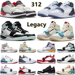 Legacy 312 Homens Sapatos de Basquete Baixo 23 Páscoa Luz Aqua 25º Aniversário Black Toe Chicago University True Pale Blue Gradiente Mulheres Treinadores Esportes Sapatilhas 36-46