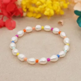 Link Bracelets GO2BOHO Luxury Bracelet Gift For Women Accessoires Femme Boho Beaded Jewelry Colorful Armband Freshwater Pearls