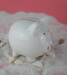 Feis Hela nya barn039s favorit Lovely White High Qulity Ceramic Piggy Coin Box Money Box For Present Piggy Bank för Mon4764688