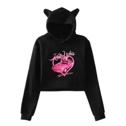 Kali Uchis Munekita Merch Crop Top Hoodie für Mädchen Harajuku Cropped Sweatshirt Streetwear Hip Hop Langarm Pullover Tops