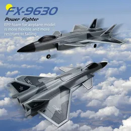 FX9630 RC飛行機J20ファイターリモートコントロール飛行機衝突防止ソフトラバーヘッドグライダーと暗vertデザイン航空機RCおもちゃ240130