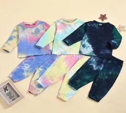 kids clothes girls boys Tie dye outfits children Topspants 2pcssets Spring Autumn fashion baby Clothing Sets Z18061399920