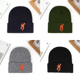 Ball Caps Winter Women Men Thick Warm Knitted Beanie Hat Adult Fashion Solid Color Embroidered Outdoor Sport Cycling Ski Unisex Cap