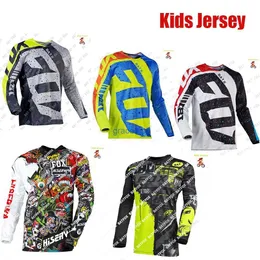 Męskie koszulki Dzieci Off Road Racing T-shirt Batfox Downhill Jersey Mtb Bike Childrens Motocross DH MX Child Motocross Ubrania JNT6