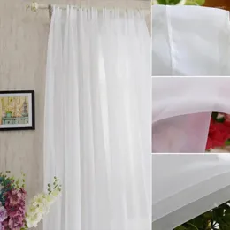 Cortina pura cortinas brancas borla string porta linha flash viola janela triagem para sala de estar decoração