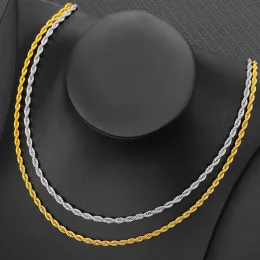 Nuovo regalo di gioielli di moda con catena twist per donna e uomo Collana in oro 14k con catena da donna. Spedizione di goccia