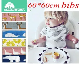 60CM60CM 2424 pollici Aden Anais Swaddle Animal Bavaglini per cartoni animati Bambino Mussola di cotone Asciugamano da bagno Bambù Anais Burp Panni 9 colori scegli fr4546251