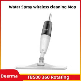 Беспроводная швабра Deerma Water Spray TB500, вращающаяся на 360 градусов, ручная швабра для домашней уборки, очиститель пыли 240118