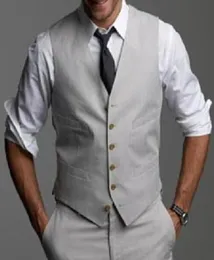 New Light Grey Wedding Groom Vests 2018 Custom Made Slim Fit Normal Mens Waistcoat Vest V0164509578