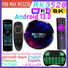 H96 Max RK3528 Android 13.0 Quad Core WiFi6 8k 100m LAN Dual WiFi 2.4g 5g BT5.0 2GB 4GB 16GB 32GB 64GB