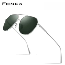FONEX Pure Polarized Sunglasses Men Brand Design Square Sun Glasses for Men Driving Outdoor UV400 Shades 8506 240127