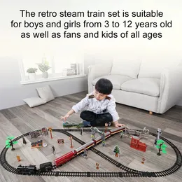 Trenino elettrico Set giocattolo Ferrovia e binari Locomotiva a vapore Motore Pressofuso Modello Gioco educativo Ragazzi Giocattoli per bambini Bambini 240131