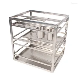 Kitchen Storage Pull-out Basket Drawer Type 304 Stainless Steel Seasoning Cabinet Damping Buffer Rail