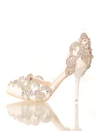 Уникальные свадебные модельные туфли с кристаллами AB, модные свадебные туфли на высоком каблуке с открытым носком, водонепроницаемые женские туфли для выпускного вечера 8500372