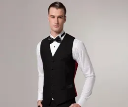 New Classic fashion Gilet di tweed nero Lana a spina di pesce Stile britannico Abito da uomo su misura slim fit Blazer abiti da sposa per uomo 6352276301