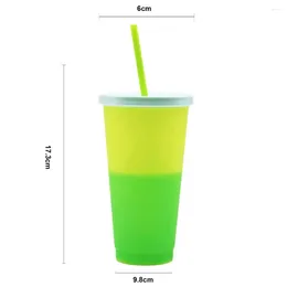 Tumblers Great Water Bottle With Lid Straw Large Capacity Discoloration Cup Long Lasting No Odor Color Changing For Kitchen