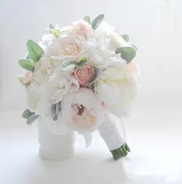 Новейшие свадебные букеты в лесном стиле, свадебные букеты, букет роз и пионов ручной работы, высококачественный имитационный букет permanen8512467