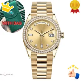 جودة orologio عالية الماس Wristwatch رجال الساعة الميكانيكية أوتوماتيكية الساعة 36/41 ملم كاملة من الفولاذ المقاوم للصدأ الماس مديرة مضيئة الذهب مونتر دي