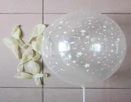 100st Clear Latex Balloons med stjärntransparent rund Pearl Balloon Party Wedding Birthday Anniversary Decor 12 Inch New9875666