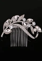 Vintage foglia di cristallo argento pettini per capelli da sposa forcina diadema accessori per capelli da sposa gioielli per capelli pezzi per la testa da sposa2831715