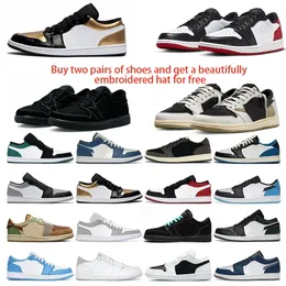 1S Low Top Basketball Shoes Mens Olive Anti-Mocha Black Phantom Shard Cactus UNC Concorde Wolf Gray Mens Sneakers Outdoor Sports Sneakers