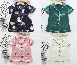 Camicetta per bambini a maniche corte TopPantaloncini Indumenti da notte Pigiami Abbigliamento per bambini Set di pigiami per neonati Ragazzi Ragazze Cartoon Deer Print Outfits Set De4644674