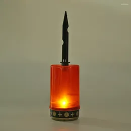 Cemetery Ritual Electronic LED Candle Lamp Flameless Solar Decorative Tea Light Stable Performance No Heating Safety