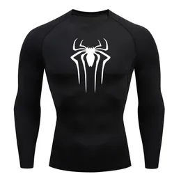 Proteção solar esportes segunda pele correndo tshirt masculino fitness rashgarda mma mangas compridas camisa de compressão roupas de treino 240123