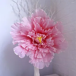 Dekorativa blommor stora simulerade Peony Flower Wedding Fake Display Props Linen Po Decor Interior för hemdekorationer